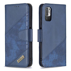 Handytasche Stand Schutzhülle Flip Leder Hülle B03F für Xiaomi Redmi Note 10T 5G Blau