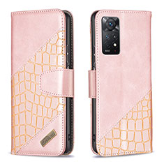 Handytasche Stand Schutzhülle Flip Leder Hülle B03F für Xiaomi Redmi Note 11 Pro 4G Rosegold