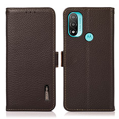 Handytasche Stand Schutzhülle Flip Leder Hülle B03H für Motorola Moto E20 Braun