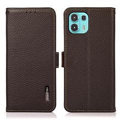 Handytasche Stand Schutzhülle Flip Leder Hülle B03H für Motorola Moto Edge 20 Lite 5G Braun