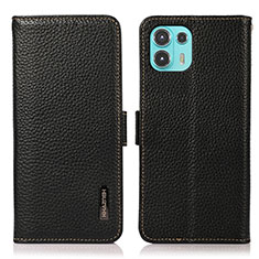 Handytasche Stand Schutzhülle Flip Leder Hülle B03H für Motorola Moto Edge 20 Lite 5G Schwarz