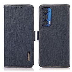 Handytasche Stand Schutzhülle Flip Leder Hülle B03H für Motorola Moto Edge (2021) 5G Blau