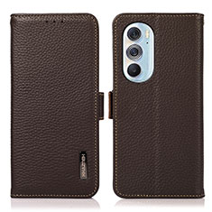 Handytasche Stand Schutzhülle Flip Leder Hülle B03H für Motorola Moto Edge 30 Pro 5G Braun