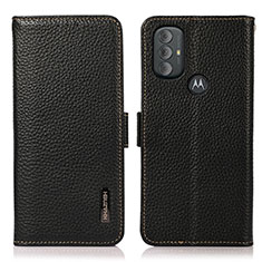 Handytasche Stand Schutzhülle Flip Leder Hülle B03H für Motorola Moto G Play (2023) Schwarz