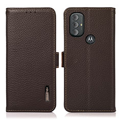 Handytasche Stand Schutzhülle Flip Leder Hülle B03H für Motorola Moto G Power (2022) Braun