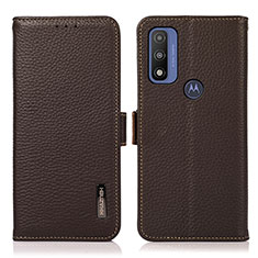 Handytasche Stand Schutzhülle Flip Leder Hülle B03H für Motorola Moto G Pure Braun