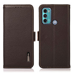 Handytasche Stand Schutzhülle Flip Leder Hülle B03H für Motorola Moto G60 Braun