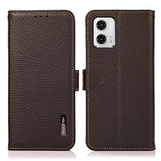 Handytasche Stand Schutzhülle Flip Leder Hülle B03H für Motorola Moto G73 5G Braun