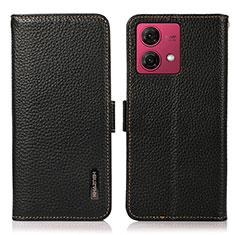 Handytasche Stand Schutzhülle Flip Leder Hülle B03H für Motorola Moto G84 5G Schwarz