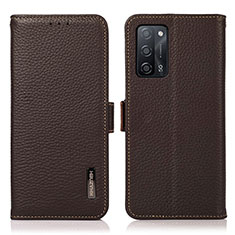 Handytasche Stand Schutzhülle Flip Leder Hülle B03H für Oppo A56 5G Braun