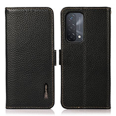 Handytasche Stand Schutzhülle Flip Leder Hülle B03H für Oppo A93 5G Schwarz