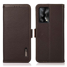 Handytasche Stand Schutzhülle Flip Leder Hülle B03H für Oppo A95 4G Braun