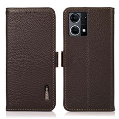 Handytasche Stand Schutzhülle Flip Leder Hülle B03H für Oppo F21s Pro 4G Braun