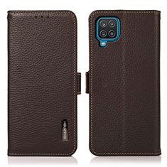 Handytasche Stand Schutzhülle Flip Leder Hülle B03H für Samsung Galaxy A12 5G Braun