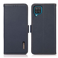Handytasche Stand Schutzhülle Flip Leder Hülle B03H für Samsung Galaxy A12 Nacho Blau