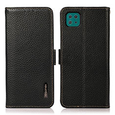 Handytasche Stand Schutzhülle Flip Leder Hülle B03H für Samsung Galaxy A22 5G Schwarz