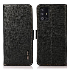 Handytasche Stand Schutzhülle Flip Leder Hülle B03H für Samsung Galaxy A51 4G Schwarz