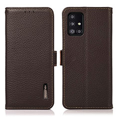 Handytasche Stand Schutzhülle Flip Leder Hülle B03H für Samsung Galaxy A51 5G Braun