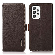 Handytasche Stand Schutzhülle Flip Leder Hülle B03H für Samsung Galaxy A52 4G Braun