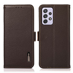 Handytasche Stand Schutzhülle Flip Leder Hülle B03H für Samsung Galaxy A73 5G Braun