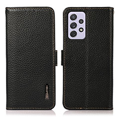 Handytasche Stand Schutzhülle Flip Leder Hülle B03H für Samsung Galaxy A73 5G Schwarz