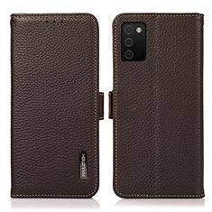 Handytasche Stand Schutzhülle Flip Leder Hülle B03H für Samsung Galaxy F02S SM-E025F Braun