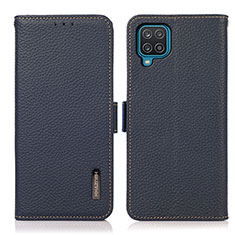 Handytasche Stand Schutzhülle Flip Leder Hülle B03H für Samsung Galaxy F12 Blau