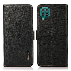 Handytasche Stand Schutzhülle Flip Leder Hülle B03H für Samsung Galaxy F62 5G Schwarz