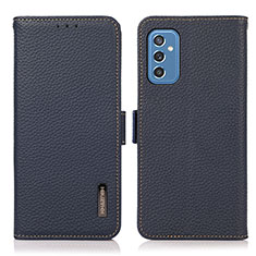 Handytasche Stand Schutzhülle Flip Leder Hülle B03H für Samsung Galaxy M52 5G Blau