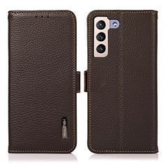 Handytasche Stand Schutzhülle Flip Leder Hülle B03H für Samsung Galaxy S21 Plus 5G Braun