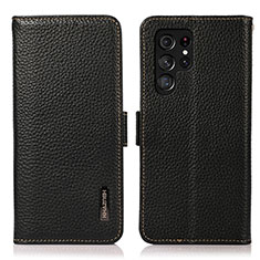 Handytasche Stand Schutzhülle Flip Leder Hülle B03H für Samsung Galaxy S23 Ultra 5G Schwarz