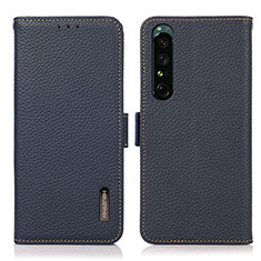 Handytasche Stand Schutzhülle Flip Leder Hülle B03H für Sony Xperia 1 IV Blau