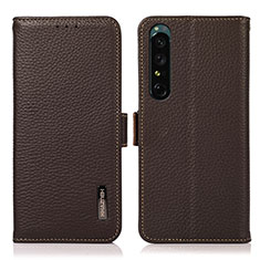 Handytasche Stand Schutzhülle Flip Leder Hülle B03H für Sony Xperia 1 IV Braun