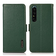 Handytasche Stand Schutzhülle Flip Leder Hülle B03H für Sony Xperia 1 IV Grün