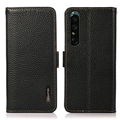 Handytasche Stand Schutzhülle Flip Leder Hülle B03H für Sony Xperia 1 IV Schwarz