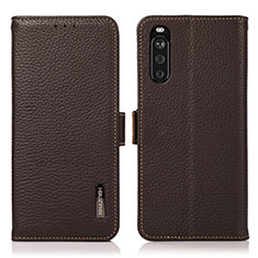 Handytasche Stand Schutzhülle Flip Leder Hülle B03H für Sony Xperia 10 III Lite Braun