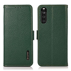 Handytasche Stand Schutzhülle Flip Leder Hülle B03H für Sony Xperia 10 III SO-52B Grün