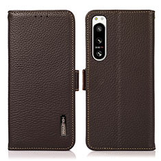 Handytasche Stand Schutzhülle Flip Leder Hülle B03H für Sony Xperia 5 IV Braun