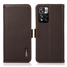 Handytasche Stand Schutzhülle Flip Leder Hülle B03H für Xiaomi Mi 11i 5G (2022) Braun