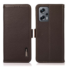 Handytasche Stand Schutzhülle Flip Leder Hülle B03H für Xiaomi Redmi K50i 5G Braun