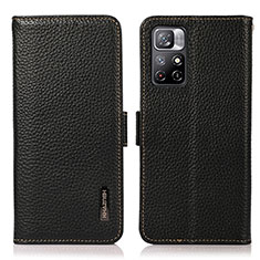 Handytasche Stand Schutzhülle Flip Leder Hülle B03H für Xiaomi Redmi Note 11 5G Schwarz