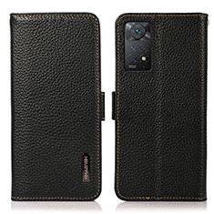 Handytasche Stand Schutzhülle Flip Leder Hülle B03H für Xiaomi Redmi Note 11 Pro 4G Schwarz