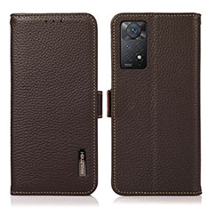 Handytasche Stand Schutzhülle Flip Leder Hülle B03H für Xiaomi Redmi Note 11 Pro 5G Braun