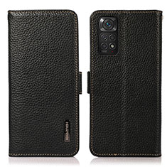 Handytasche Stand Schutzhülle Flip Leder Hülle B03H für Xiaomi Redmi Note 11S 4G Schwarz