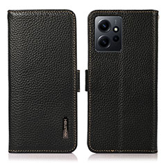 Handytasche Stand Schutzhülle Flip Leder Hülle B03H für Xiaomi Redmi Note 12 4G Schwarz