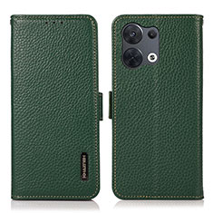 Handytasche Stand Schutzhülle Flip Leder Hülle B03H für Xiaomi Redmi Note 13 5G Grün