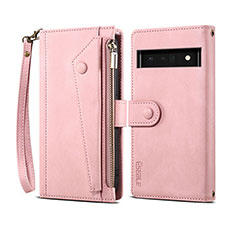 Handytasche Stand Schutzhülle Flip Leder Hülle B03S für Google Pixel 6 5G Rosegold