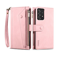 Handytasche Stand Schutzhülle Flip Leder Hülle B03S für Samsung Galaxy A52 5G Rosegold