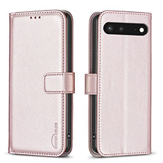 Handytasche Stand Schutzhülle Flip Leder Hülle B04F für Google Pixel 7 5G Rosegold