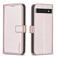 Handytasche Stand Schutzhülle Flip Leder Hülle B04F für Google Pixel 7 Pro 5G Rosegold